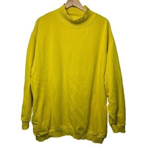 Aerie Bright Yellow Mock Neck Sweatshirt with Pockets – Oversized Cozy Fit - XL